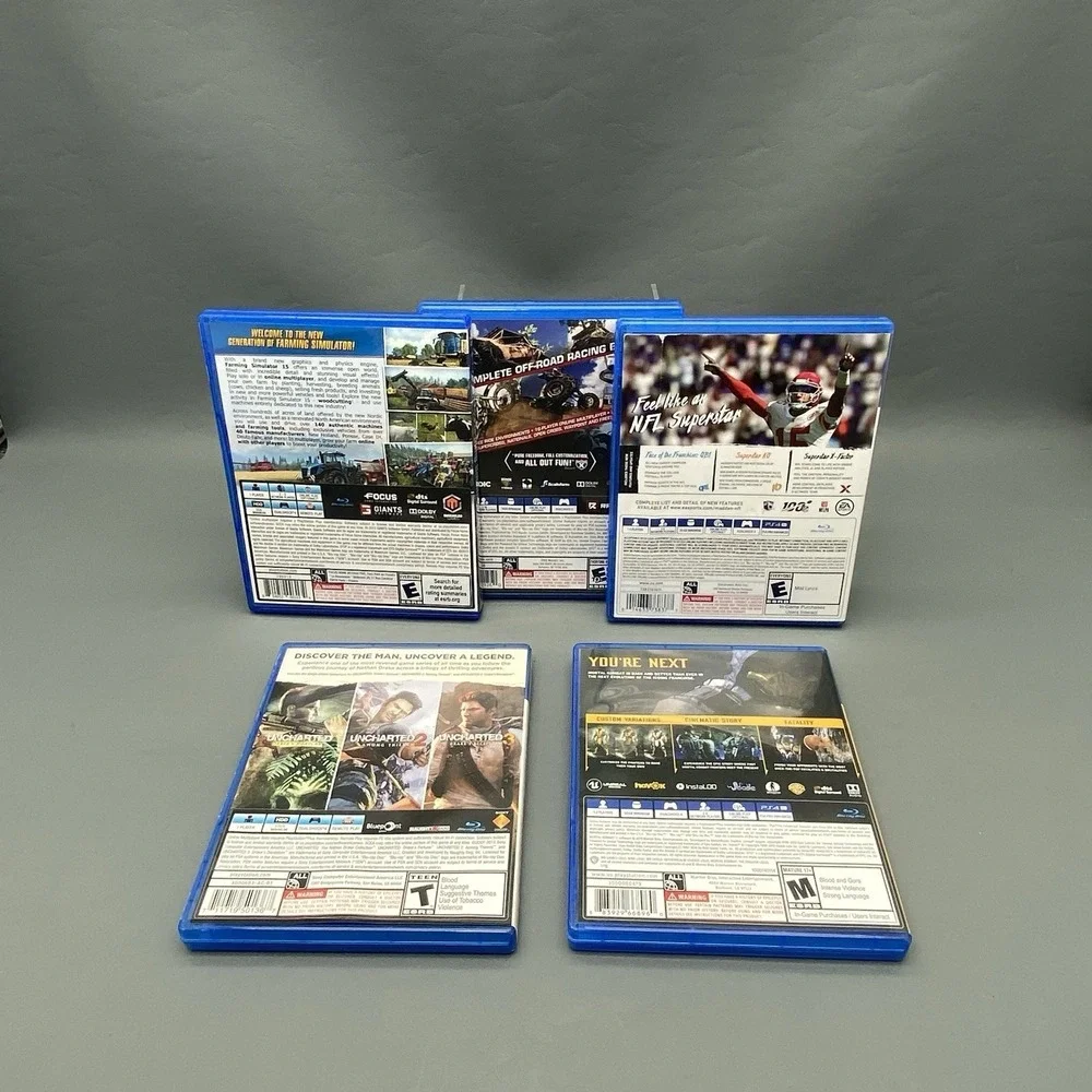 PS4 Game Lot‎ of 5 - Mortal Kombat 11 Uncharted Collection Madden 20 MX vs ATV